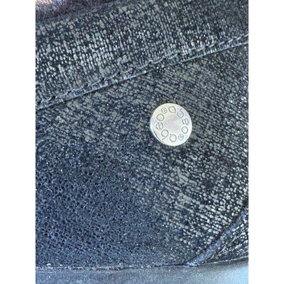 Abeo Leather Slippers Size 8 Black Leather Sparkle Moccasins Sheepskin Lining - Picture 6 of 16